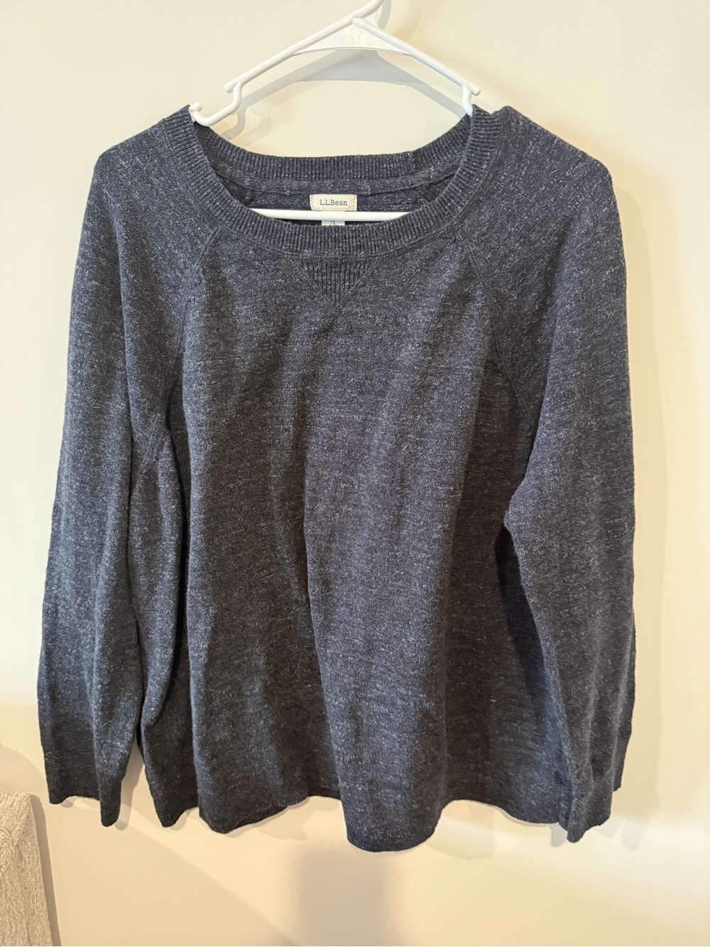 L.L. Bean Women's Heathered Charcoal Crewneck Sweater
